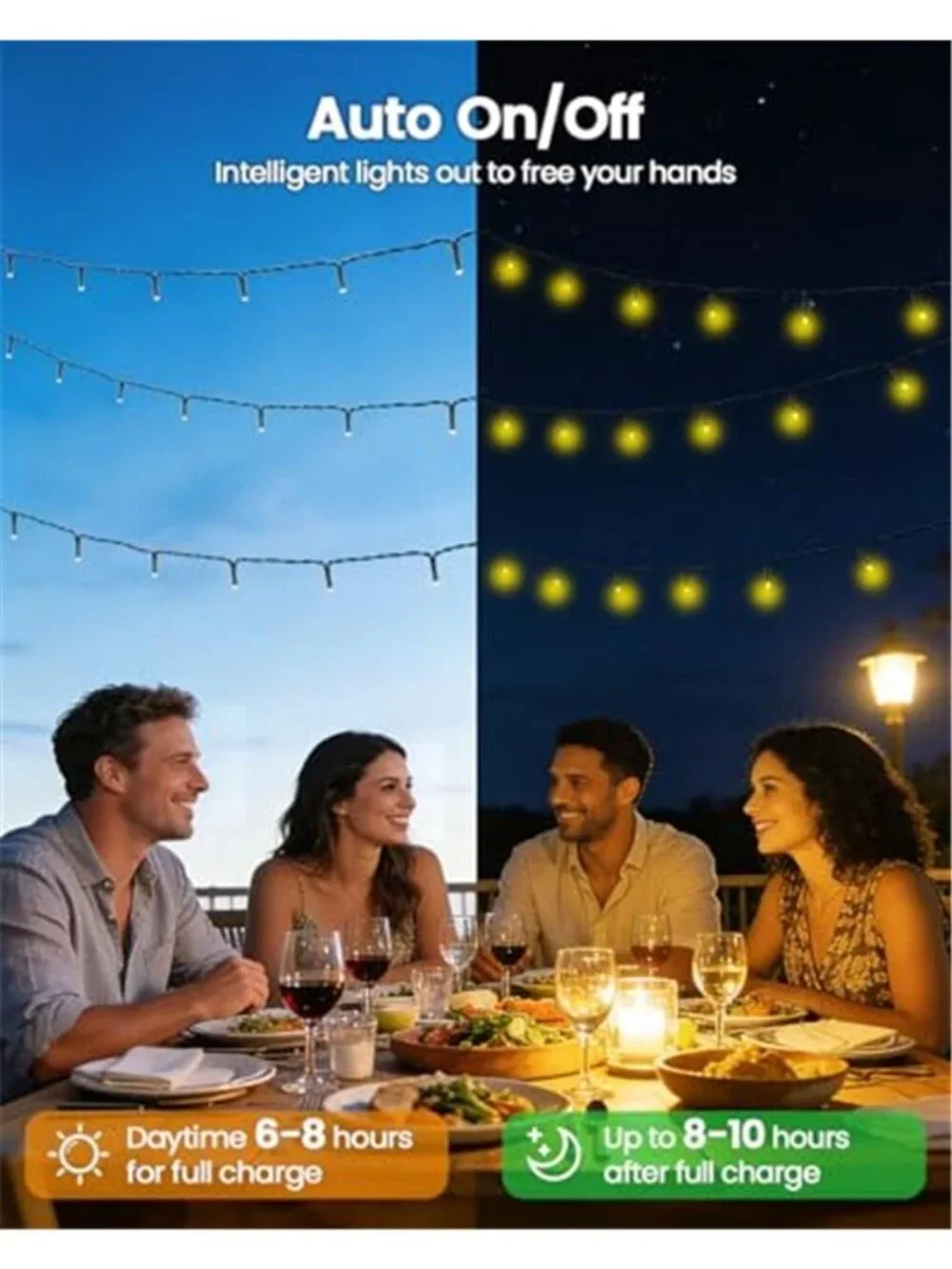 Solar String Lights Outdoor Waterproof LED Christmas Patio Garden Decor